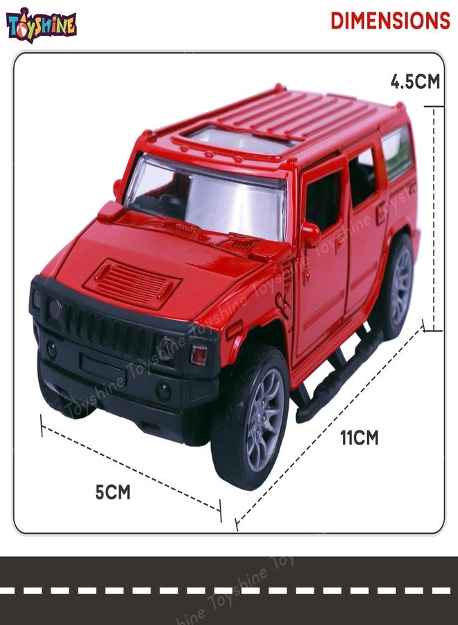 Toyshine 1:32 Scale Die Cast Racing H2 Model Vehicle Toy Car with Pull Back Function Along with Opening Door Feature for Kids Boy Girl 3+, Red - Image 5